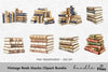 Vintage Book Stacks Clipart Bundle