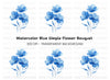 Elegant Blue Floral Clipart Bundle