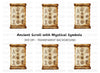 Ancient Scroll Mystic Symbols Clipart Bundle