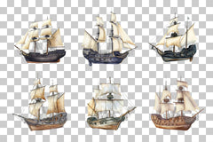 Pirate Sailing Ship Clipart Bundle - CraftNest - Digital Crafting and Art