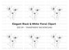 Elegant Black and White Floral Clipart Bundle