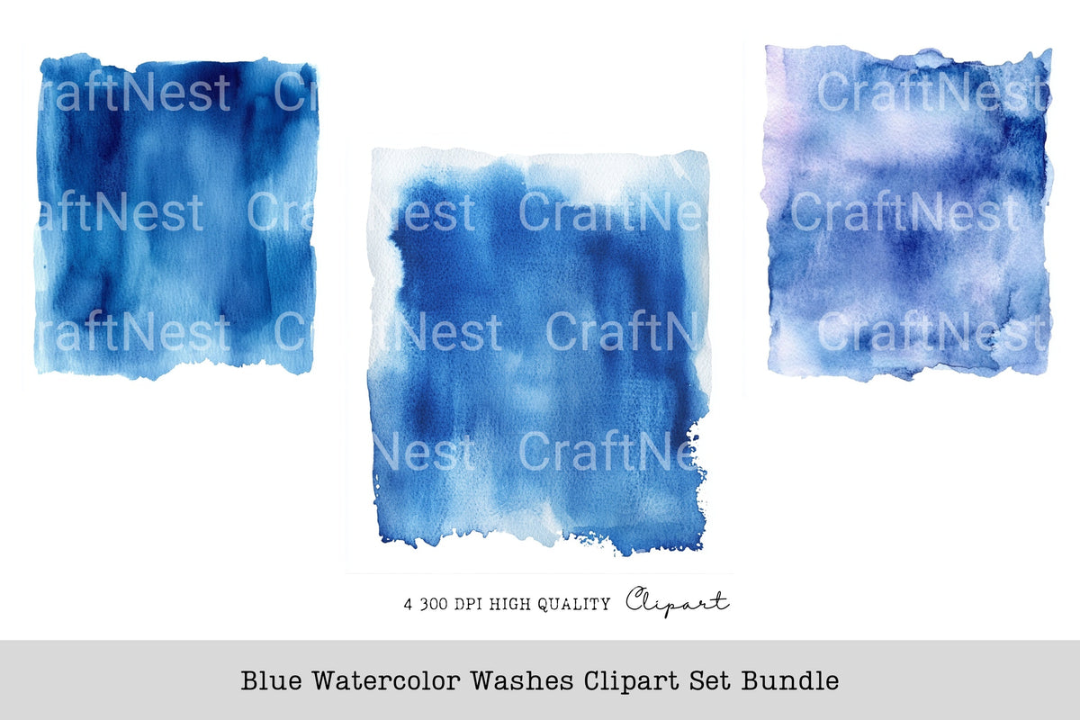 Blue Washes Clipart Bundle