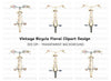 Vintage Bicycle with Flowers Clipart Bundle