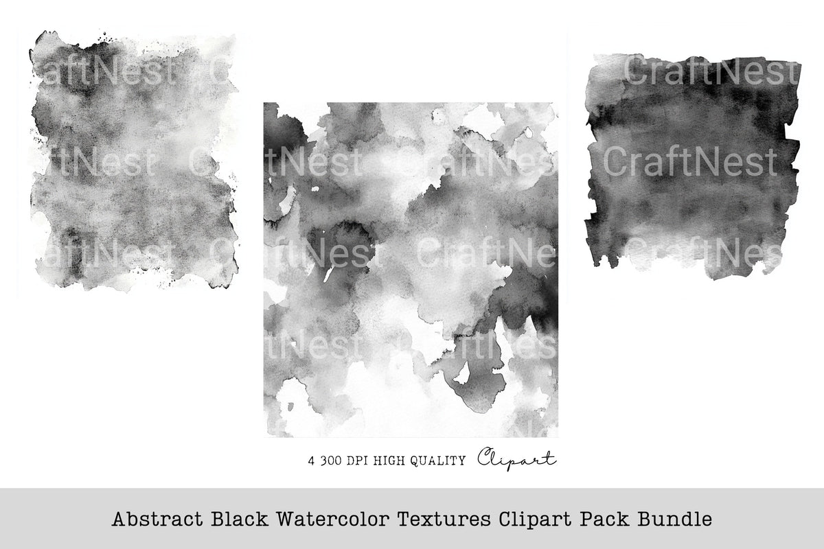 Abstract Black Textures Clipart Bundle