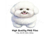 Cute Bichon Frise Puppy Clipart Bundle