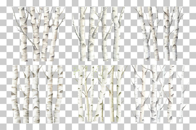 Birch Forest Paper Clipart Bundle - CraftNest - Digital Crafting and Art