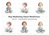 Children Meditating Clipart Bundle