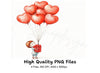 Girl Holding Heart Balloons Clipart Bundle