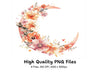 Floral Moon Clipart Bundle