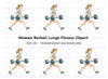 Strong Woman Lifting Barbell Clipart Bundle