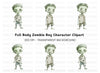 Cute Zombie Boy Clipart Bundle
