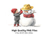 Children Building Snowman Clipart Bundle