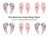 Cherry Blossom Angel Wings Clipart Bundle