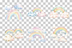 Rainbow Cloud Sky Elements Clipart Bundle - CraftNest - Digital Crafting and Art
