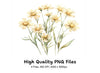 Delicate Yellow Wildflower Clipart Bundle
