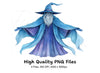 Blue Wizard Clipart Bundle