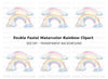Double Rainbow with Clouds Clipart Bundle