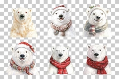 Christmas Polar Bear Clipart Bundle - CraftNest - Digital Crafting and Art