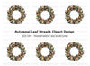 Autumn Leaves Wreath Clipart Bundle