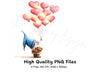 Gnome with Heart Balloons Clipart Bundle