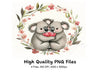 Cute Koala Couple Clipart Bundle