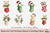 Cute Christmas Animals in Stockings Clipart Bundle