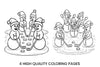 Snowmen Playing Ice Hockey Coloring Books