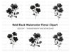 Black Flowers Clipart Bundle
