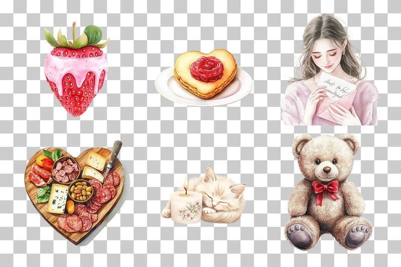 Valentine's Day Love & Sweet Treats Clipart Bundle - CraftNest - Digital Crafting and Art