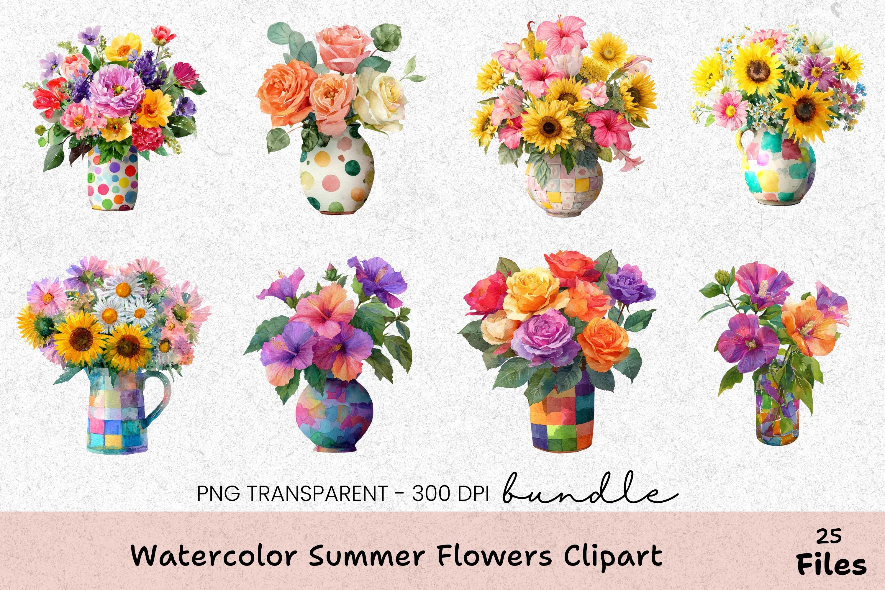 Summer Flowers Clipart Bundle - CraftNest - Digital Crafting and Art