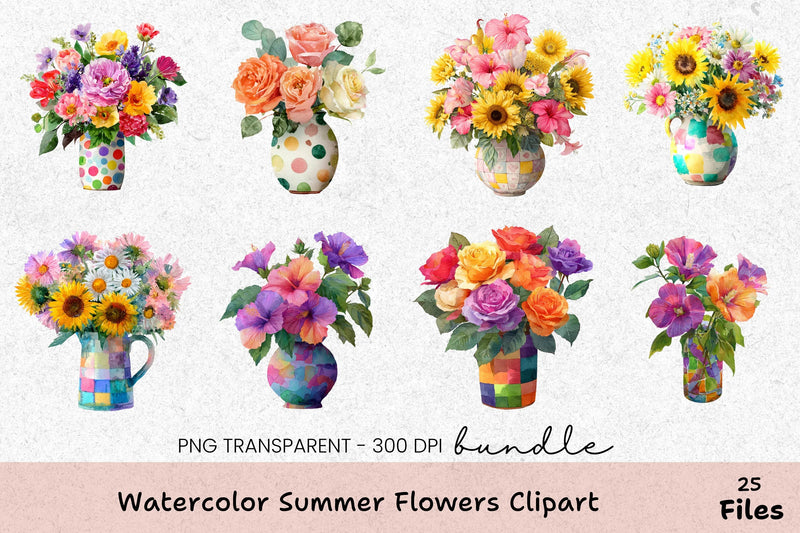 Summer Flowers Clipart Bundle - CraftNest - Digital Crafting and Art