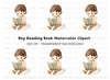 Little Boy Reading Book Clipart Bundle