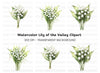 Fresh Lily of the Valley Bouquet Clipart Bundle