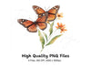 Monarch Butterflies and Flowers Clipart Bundle