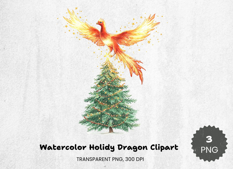 Holiday Dragon Clipart Bundle - CraftNest - Digital Crafting and Art