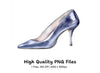 Stylish Blue High Heel Shoe Clipart Bundle