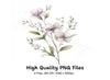 Delicate Purple Floral Clipart Bundle