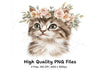 Cute Kitten Floral Crown Clipart Bundle
