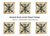 Ancient Runic Scroll Clipart Bundle
