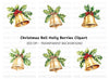Christmas Bells and Holly Clipart Bundle
