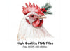 Charming Christmas Chicken Head Clipart Bundle