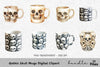Gothic Skull Mugs Clipart Bundle