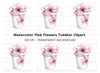 Pink Cherry Blossom in Cup Clipart Bundle