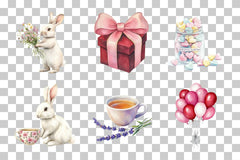 Charming Animals with Lavender Clipart Bundle - CraftNest - Digital Crafting and Art