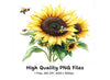 Vibrant Sunflower Bees Clipart Bundle
