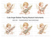 Cute Cherubs Playing Musical Instruments Clipart Bundle