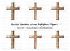 Rustic Wood Cross Illustration Clipart Bundle