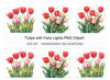 Tulip Bouquet with Fairy Lights Clipart Bundle