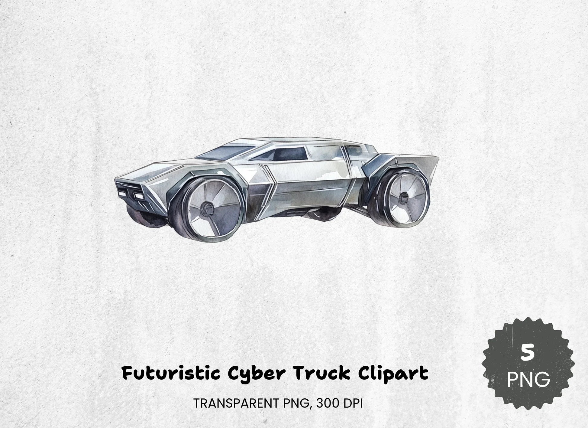 Futuristic Cyber Truck Clipart Bundle - CraftNest - Digital Crafting and Art