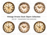 Vintage Clock Faces Clipart Bundle